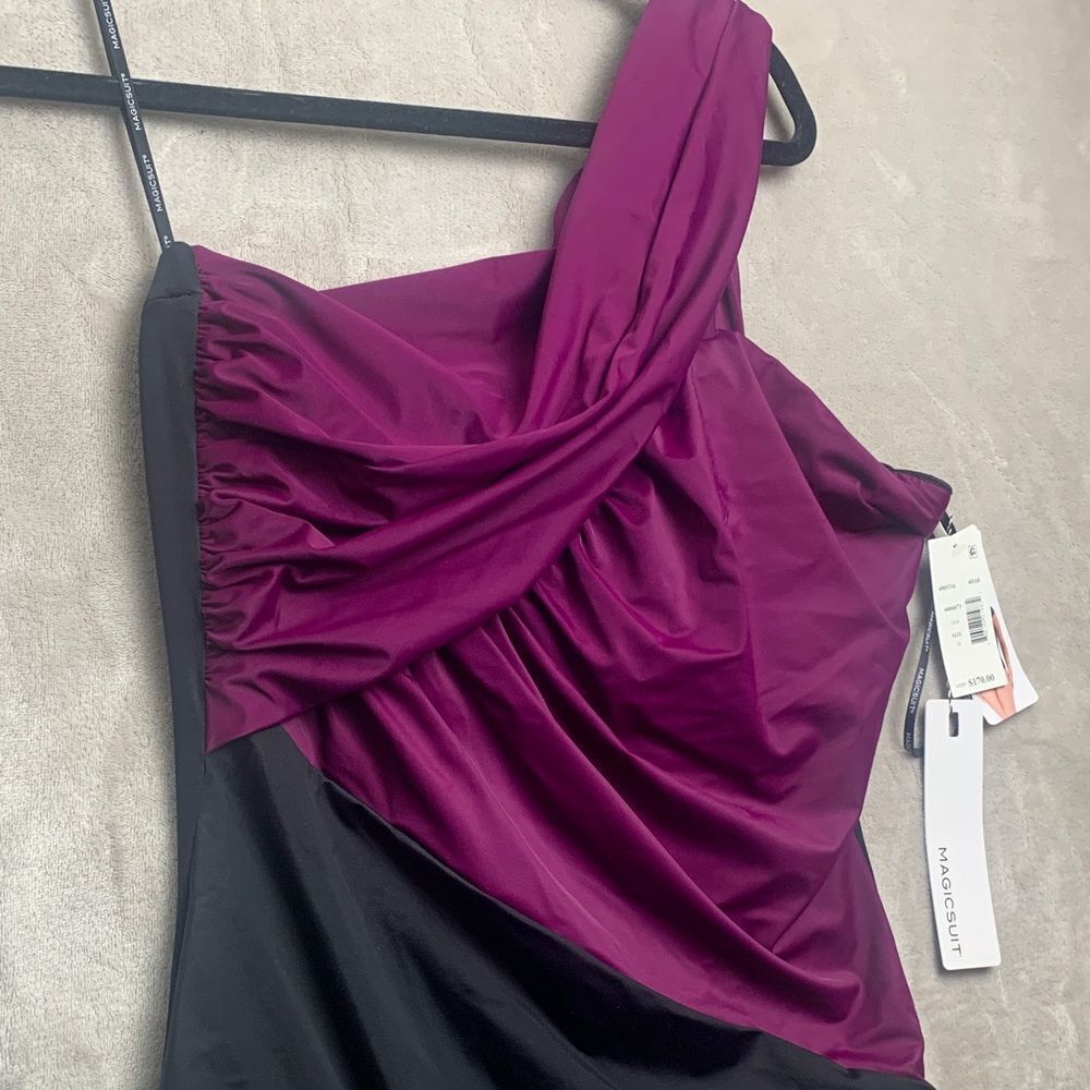 MAGIC SUIT | 16 Women ONE SHOULDER SUPPORT SWIM FULL SUIT | JAM PURPLE EGGPLANT